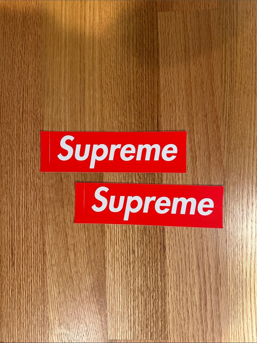 Supreme Red and White Box Logo Stickers